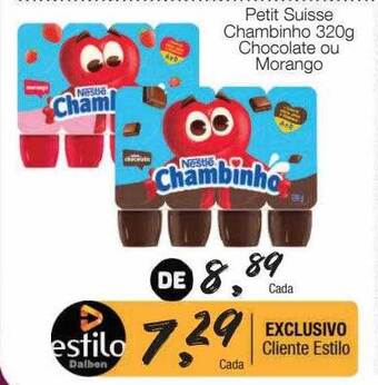 Petit suisse chambinho chocolate ou morango