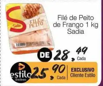 Supermercado Dalben Filé de peito de frango sadia oferta