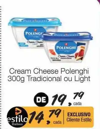 Supermercado Dalben Cream cheese polenghi tradicional o light oferta
