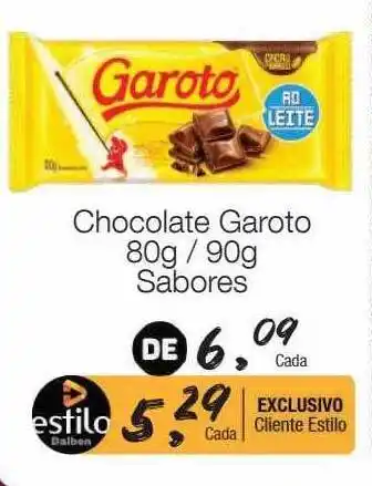 Supermercado Dalben Chocolate garoto sabores oferta