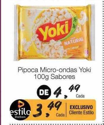 Supermercado Dalben Pipoca micro-ondas yoki sabores oferta