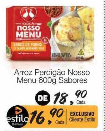 Supermercado Dalben Arroz perdigão nosso menu sabores oferta