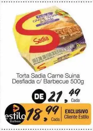 Supermercado Dalben Torta sadia carne suina desfiada c barbecue oferta