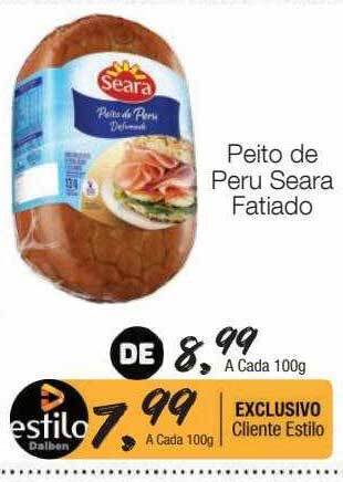 Supermercado Dalben Peito de peru seara fatiado oferta