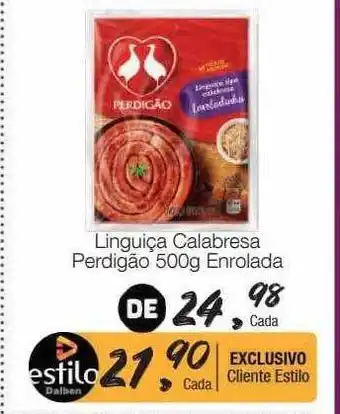 Supermercado Dalben Linguiça calabresa perdigão enrolada oferta