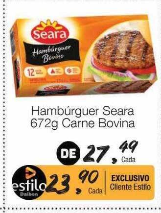 Supermercado Dalben Hambúrguer seara carne bovina oferta