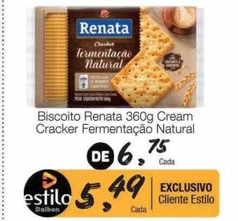 Supermercado Dalben Biscoito renata cream cracker fermentação natural oferta
