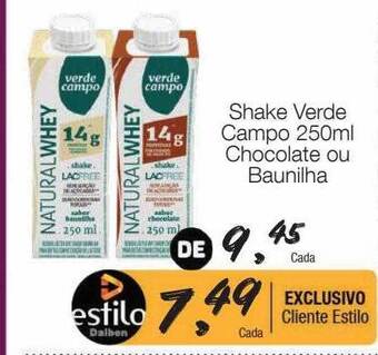 Supermercado Dalben Shake verde campo chocolate ou baunilha oferta