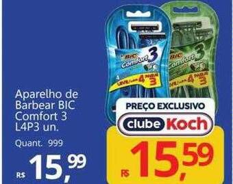 Supermercados Koch Aparelho de barbear bic comfort 3 l4p3 oferta