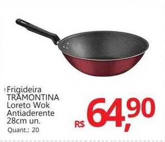 Supermercados Koch Frigideira tramontina loreto wok antiaderente 28cm oferta