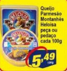 Vencedor Atacadista Queijo parmesao montanhes Heloisa peca ou pedaco 100g oferta
