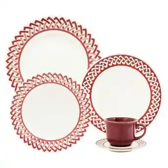 Lojas Havan Aparelho de jantar havan casa trama red 20 peças - red oferta