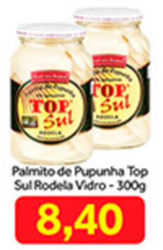 Shibata Supermercados Palmito de Pupunha Top Sul Rodela Vidro 300g oferta