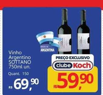 Supermercados Koch Vinho argentino sottano oferta