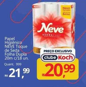 Supermercados Koch Papel higiênico neve toque de seda folha dupla oferta