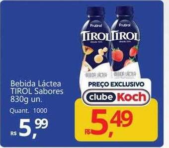 Supermercados Koch Bebida lactea tirol sabores oferta