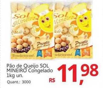 Supermercados Koch Pão de queijo sol mineiro congelado oferta