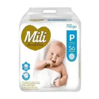 Rede Compras Fralda descartável infantil mili love & care p pacote 56 unidades oferta