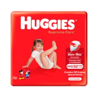 Supermercados Pague Menos Fralda huggies hiper supreme xxg com 52 unidades oferta