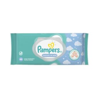 Supermercados Pague Menos Lenços umedecidos pampers cheirinho de bebê 48 unidades oferta