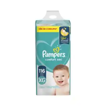 Fralda pampers confort sec xg com 116 unidades