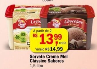 Ultrabox Sorvete Creme Mel Classico Sabores 1.5L oferta
