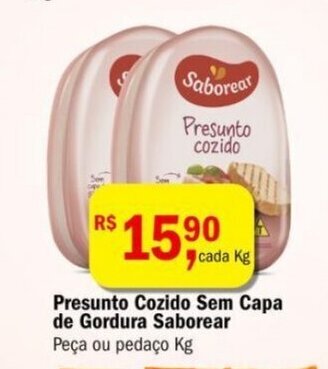 Ultrabox Presunto cozido sem capa de gordura Saborear 1kg oferta