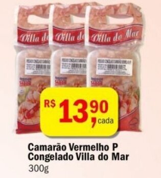Ultrabox Camarao Vermelho P Congelado Villa do Mar 300g oferta