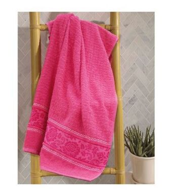 Freitas Varejo Toalha de rosto felpudo jackguard premium floral rosa dohler 50x80cm 5968 oferta