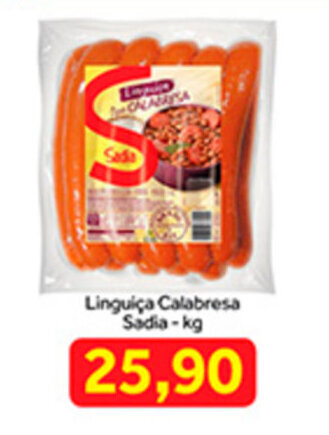 Shibata Supermercados Linguica Calabresa Sadia 1kg oferta