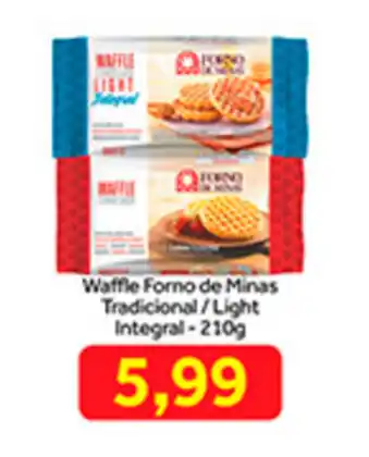 Shibata Supermercados Waffle Forno de Minas Tradicional / Light Integral 210g oferta