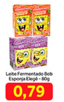 Shibata Supermercados Leite Fermentado Bob Esponja Elege 80g oferta