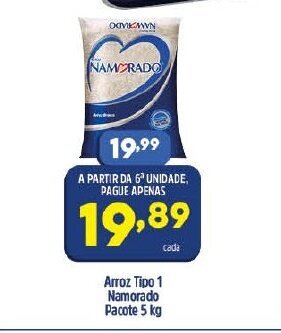 Arena Atacado Arroz tipo 1 Namorado Pacote 5kg oferta