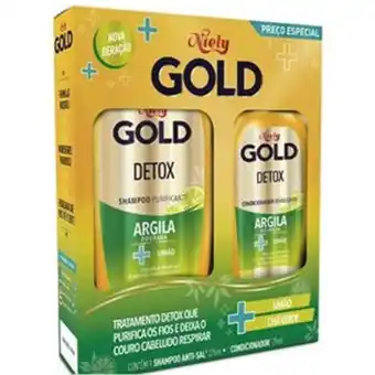 Kit shampoo 275ml + condicionador detox limão chá verde niely 175ml