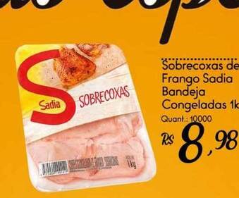 Giassi Supermercados Sobrecoxas De Frango Sadia Bandeja Congeladas 1kg oferta