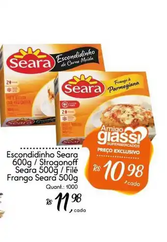 Giassi Supermercados Escondidinho Seara 600g Strogonoff Seara 500g Filé Frango Seara 500g oferta