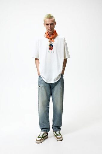 ZARA Camiseta com textura oferta