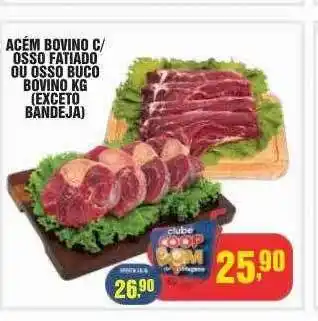 Acém bovino c osso fatiado ou osso buco bovino
