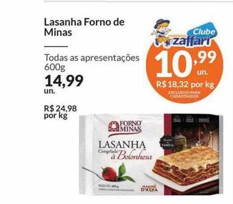 Lasanha forno de minas