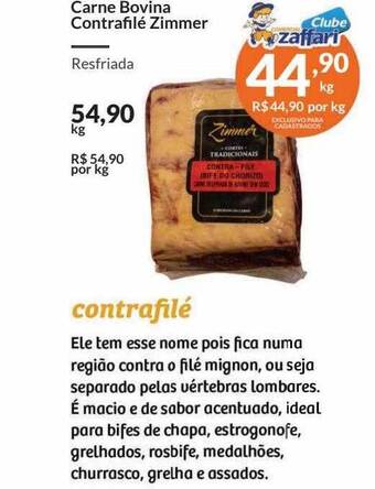 Zaffari Carne bovina contrafilé zimmer oferta