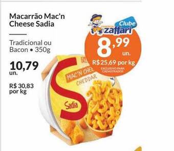 Zaffari Macarrão mac'n cheese sadia oferta