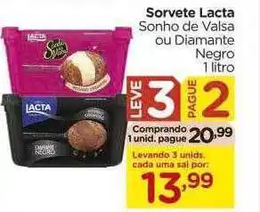 Carrefour Sorvete lacta leve 3 pague 2 oferta