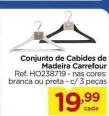 Carrefour Conjunto de cabides de madeira carrefour oferta