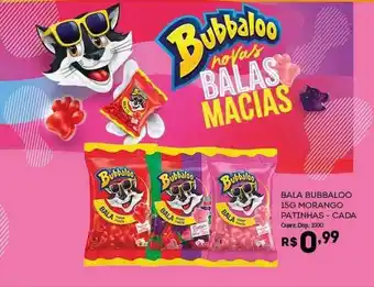 Bala bubbaloo morango patinhas