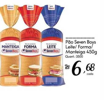 Giassi Supermercados Pão seven boys leite forma manteiga oferta