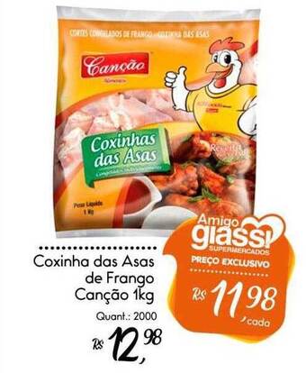 Giassi Supermercados Coxinha das asas de frango canção oferta