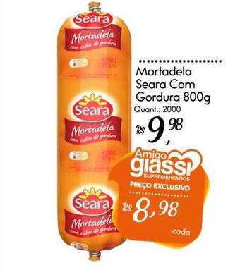 Giassi Supermercados Mortadela seara com gordura oferta