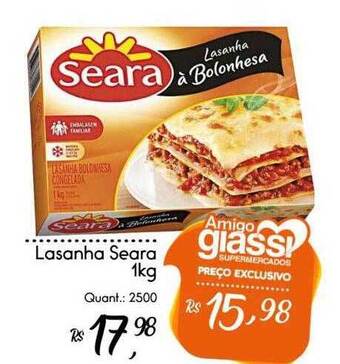 Giassi Supermercados Lasanha seara oferta