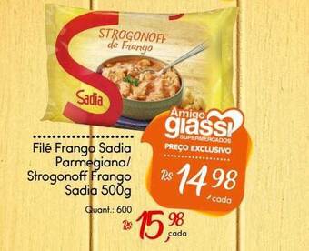 Giassi Supermercados Filé frango sadia parmegiana strogonoff frango sadia oferta