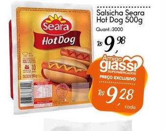 Giassi Supermercados Salsicha seara hot dog oferta